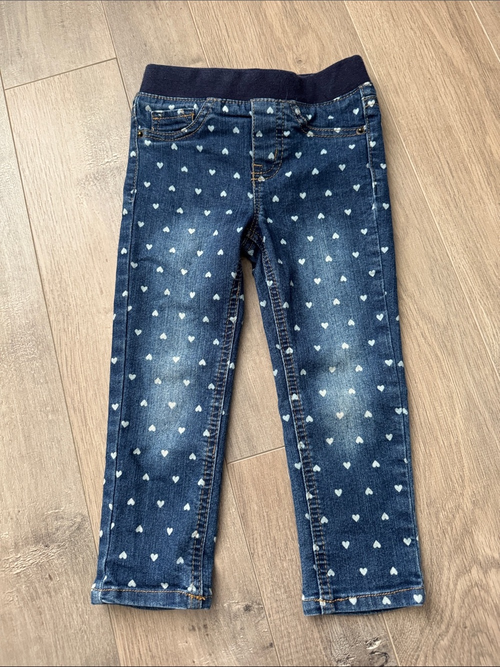 Cat & Jack Navy Blue Heart-Print Jeggings